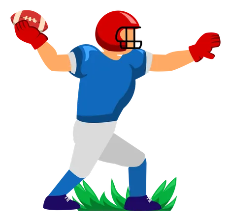 Vector Illustration Character Of American Football Player Illustration