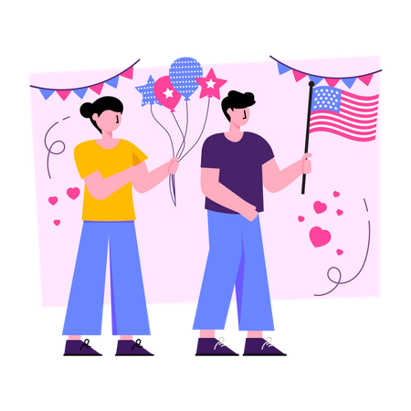 American Independence Day Illustration
