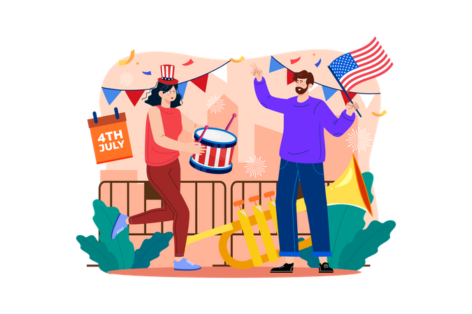 American Independence Day Illustration