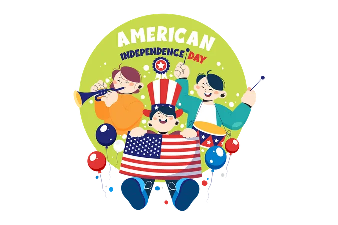 American Independence Day Illustration Concept On White Background Illustration