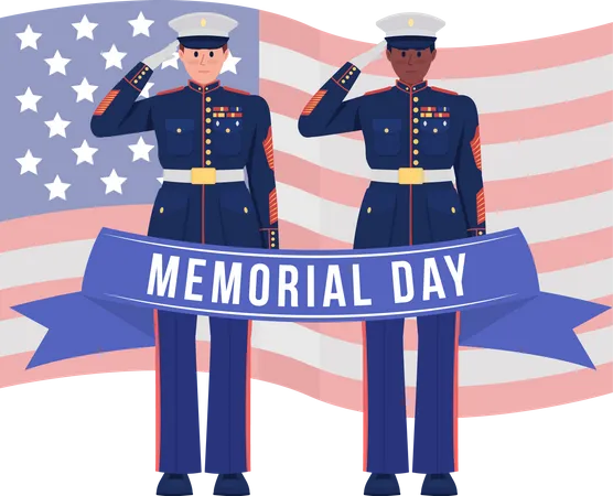 American Memorial day Illustration