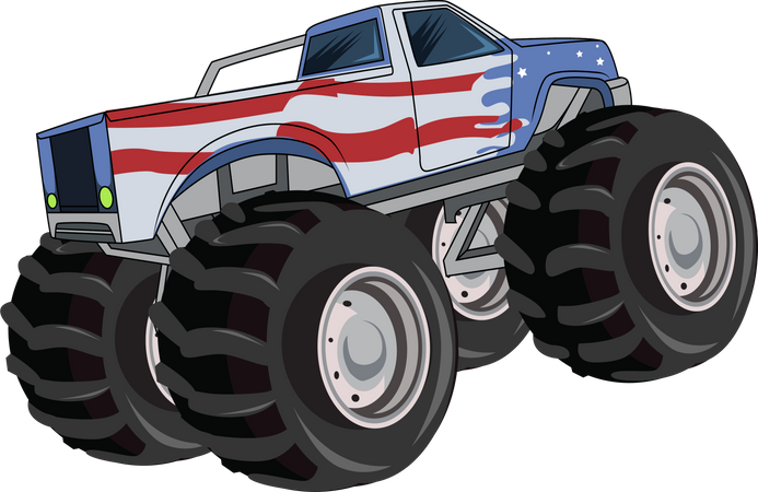 American monster truck  Illustration