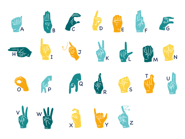 American Sign Language silhouette  Illustration