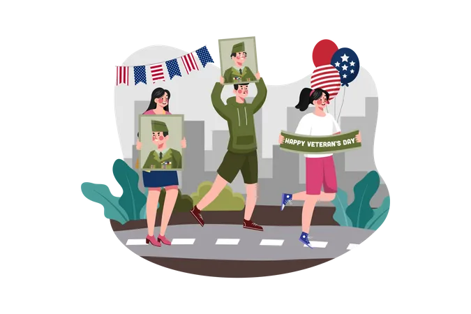 American Veterans Day  Illustration