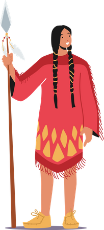 American woman with Spear  Illustration