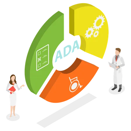 3 D Isometric Flat Vector Conceptual Illustration Of ADA Americans With Disabilities Act Illustration