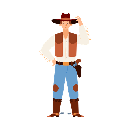 Amerikanischer Western-Cowboy oder Texas Ranger  Illustration