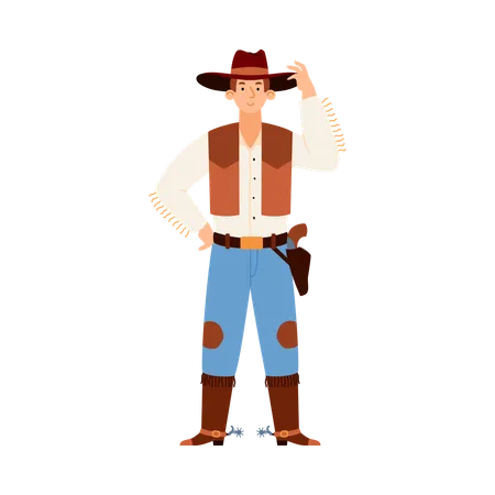 Amerikanischer Western-Cowboy oder Texas Ranger  Illustration