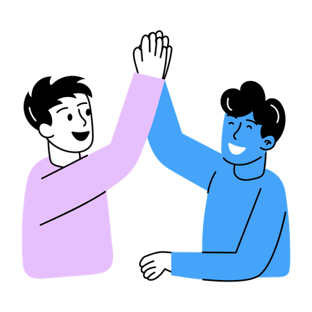 Amigos chocando esos cinco  Ilustración