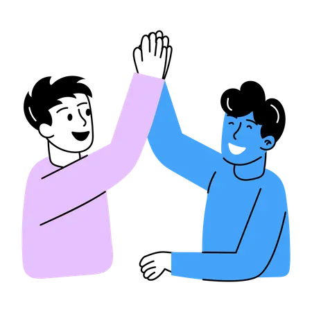 Amigos chocando esos cinco  Ilustración