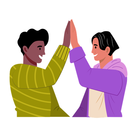 Amigos chocando esos cinco  Ilustración