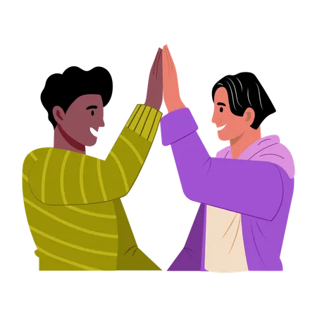 Amigos chocando esos cinco  Ilustración