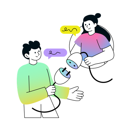 Amigos construindo novas conexões  Ilustração