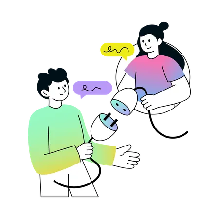 Amigos construindo novas conexões  Ilustração