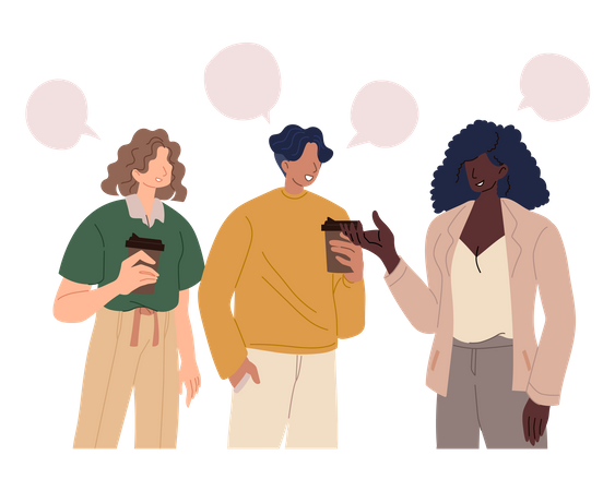 Amigos conversando entre si  Ilustração