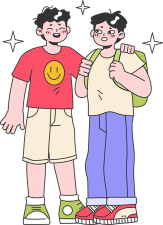 Amigos conversando entre si  Ilustração