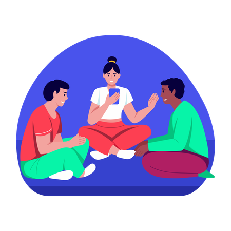 Amigos conversando  Ilustração