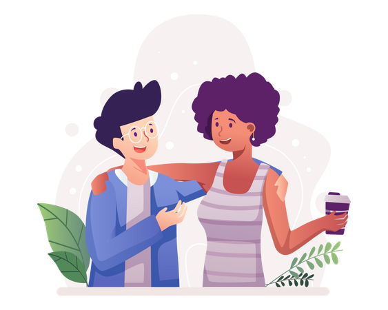 Amigos conversando  Ilustração