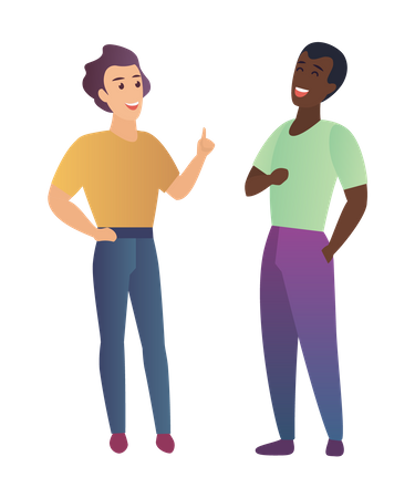 Amigos conversando  Ilustração