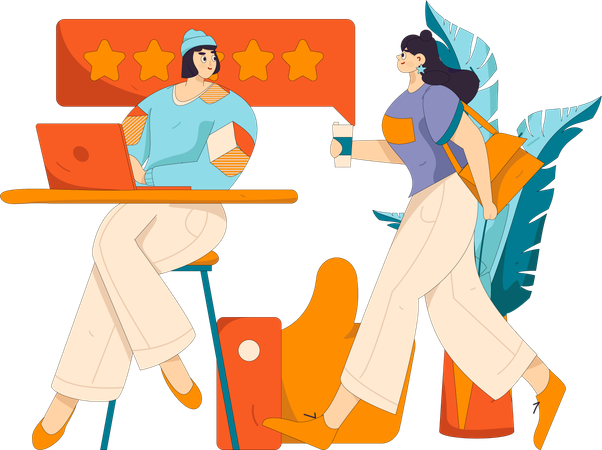 Amigos conversando on-line através do aplicativo  Ilustração