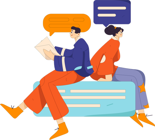 Amigos conversando on-line  Ilustração