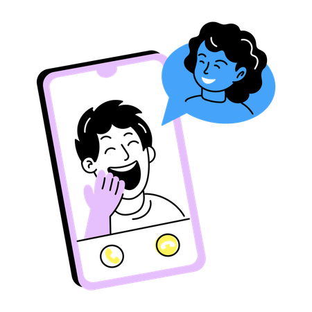 Amigos conversando por telefone  Ilustração