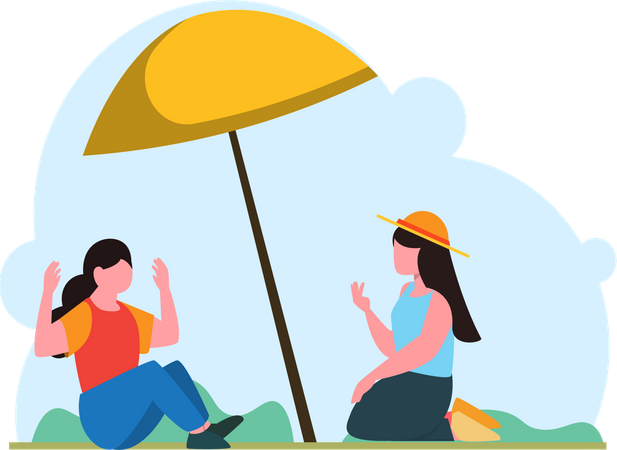 Amigos de férias  Ilustração
