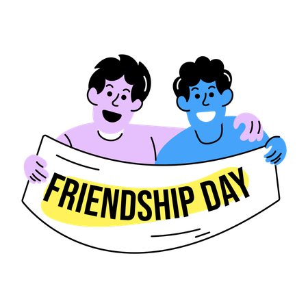 Amigos disfrutando del día de la amistad  Ilustración
