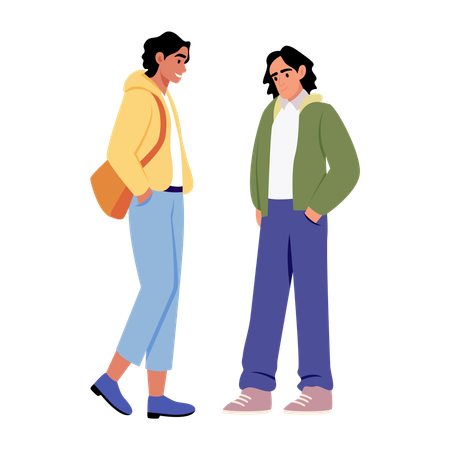 Amigos hablando entre ellos  Ilustración