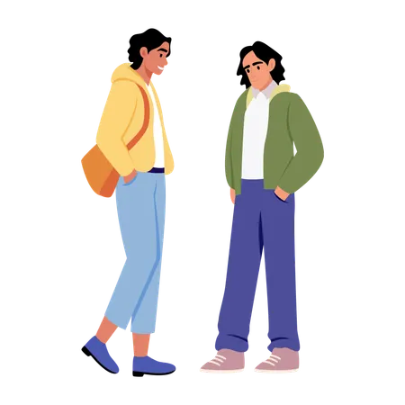 Amigos hablando entre ellos  Ilustración