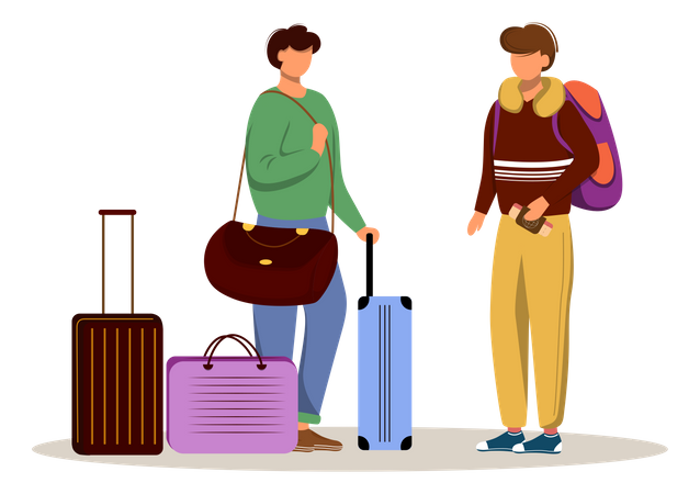 Amis avec des bagages  Illustration