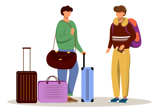 Amis avec des bagages  Illustration