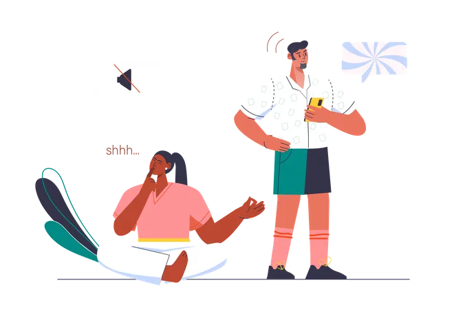 Des amis ont décidé de faire une pause dans les gadgets mobiles  Illustration