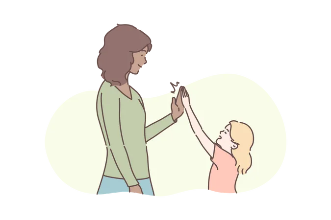 Amizade entre mãe e filha  Ilustração