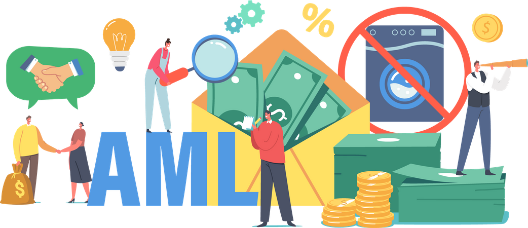 Aml Against Money Laundering Campaign  Illustration