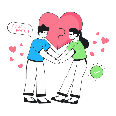 Amor casal jogo  Ilustração