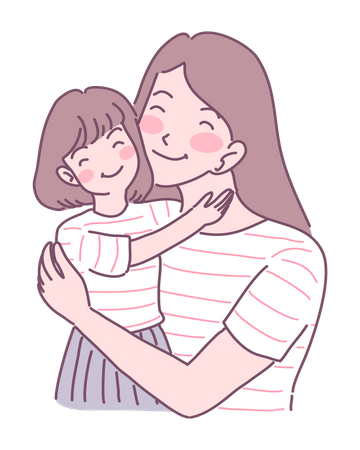 Amor de madre e hija  Ilustración