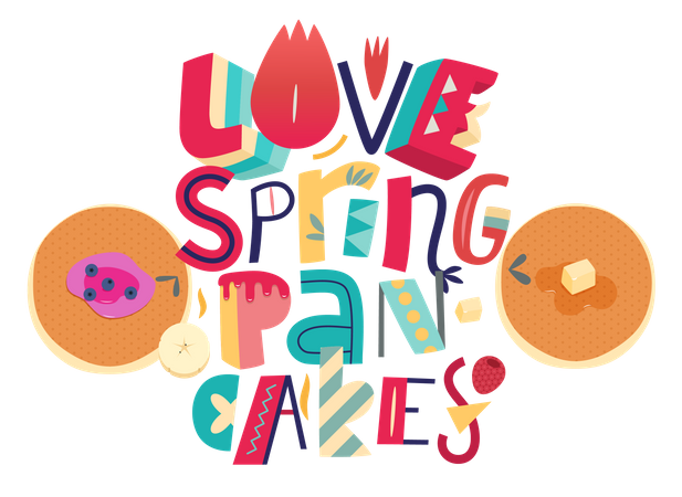 Adoro panquecas de primavera  Ilustração