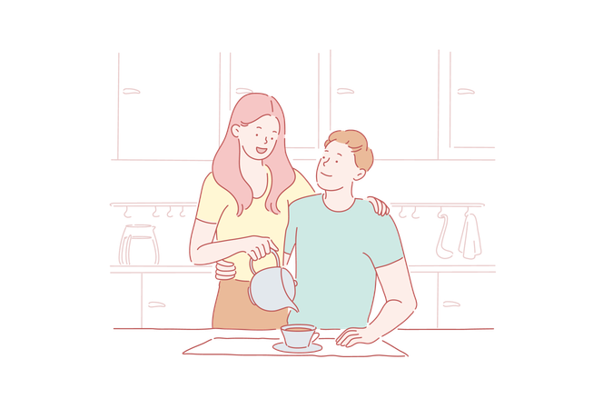 Amour matinal  Illustration