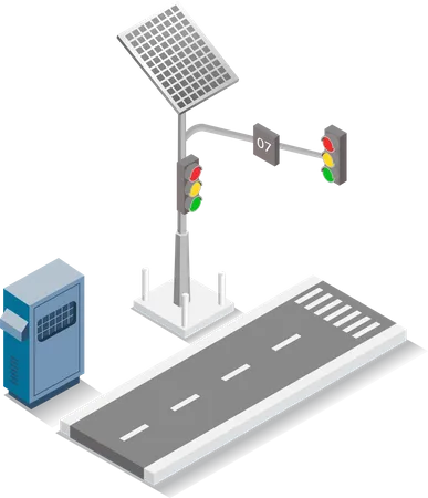 Solarbetriebene Ampel  Illustration