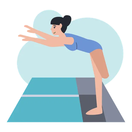 Amputee girl athlete swimming  Illustration