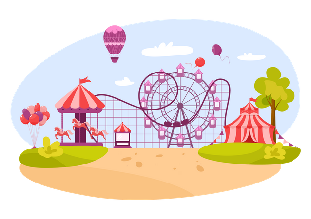 Amusement park  Illustration
