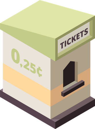 Amusement park ticket window  Illustration