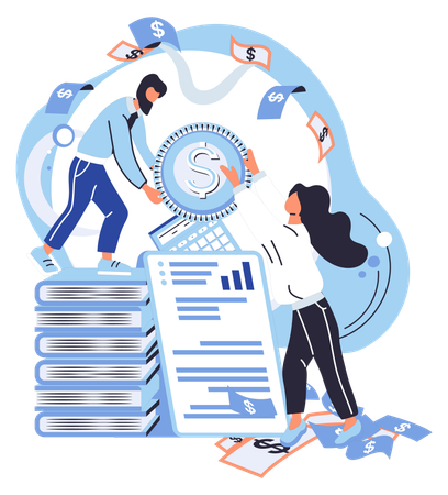 An account ledger meticulously tracks income and expenses  Illustration