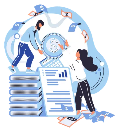 An account ledger meticulously tracks income and expenses  Illustration