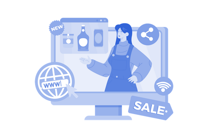 An affiliate marketer promotes products through affiliate networks  Illustration