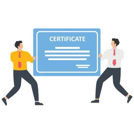 An employee receives a certificate  Illustration