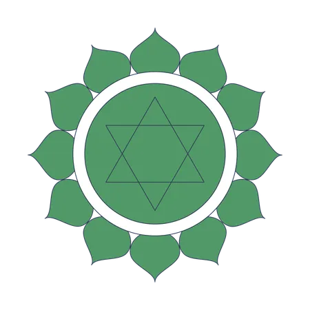 Anahata heart chakra symbol  Illustration