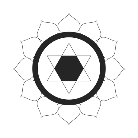 Anahata heart chakra symbol  Illustration