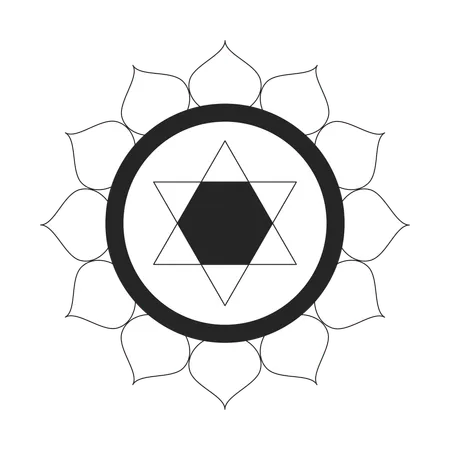 Anahata heart chakra symbol  Illustration